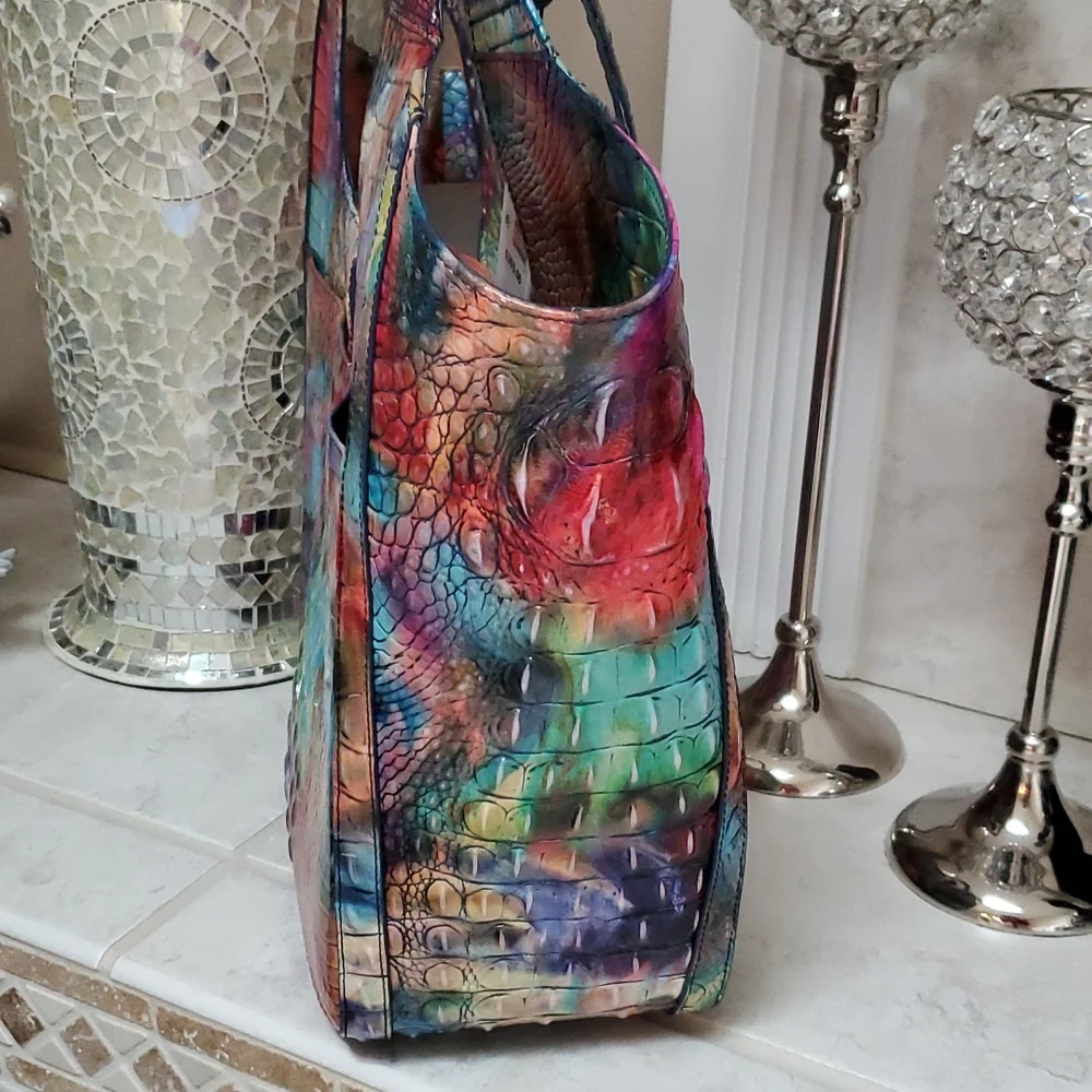‼️VERY RARE!‼️ 🎒 BRAHMIN Awestruck CARLA Crocodile-Embossed Leather Tote Bag 🎒